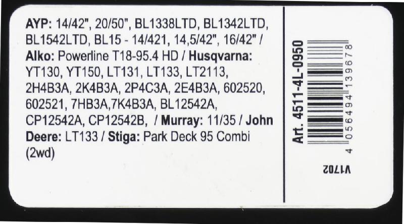 Courroie trapézoïdale X-Grip V - type 4L950_2