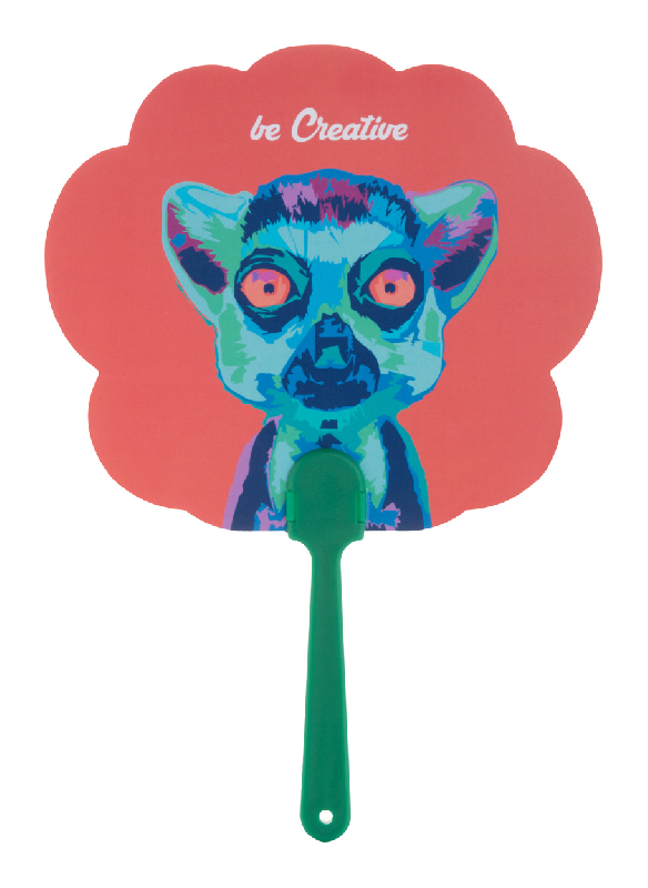 Éventail sur-mesure - poignée en plastique et papier stratifié - impression logo recto-verso_2