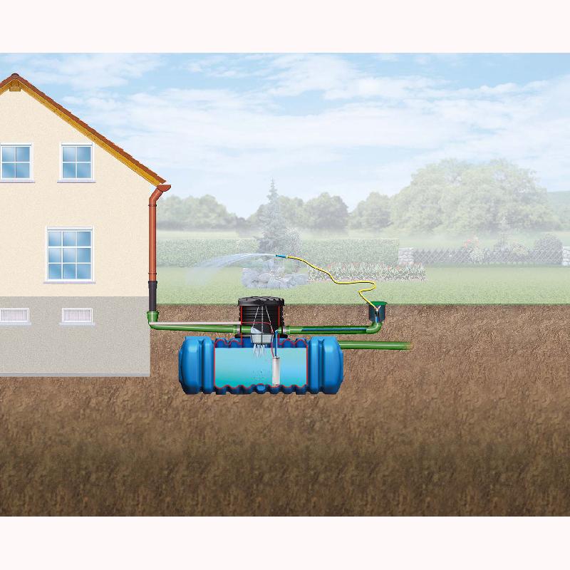 Cuve de stockage et récupération d'eau de pluie enterrée 3000L - polyéthylène - équipée pompe multicellulaire - Garantia_2