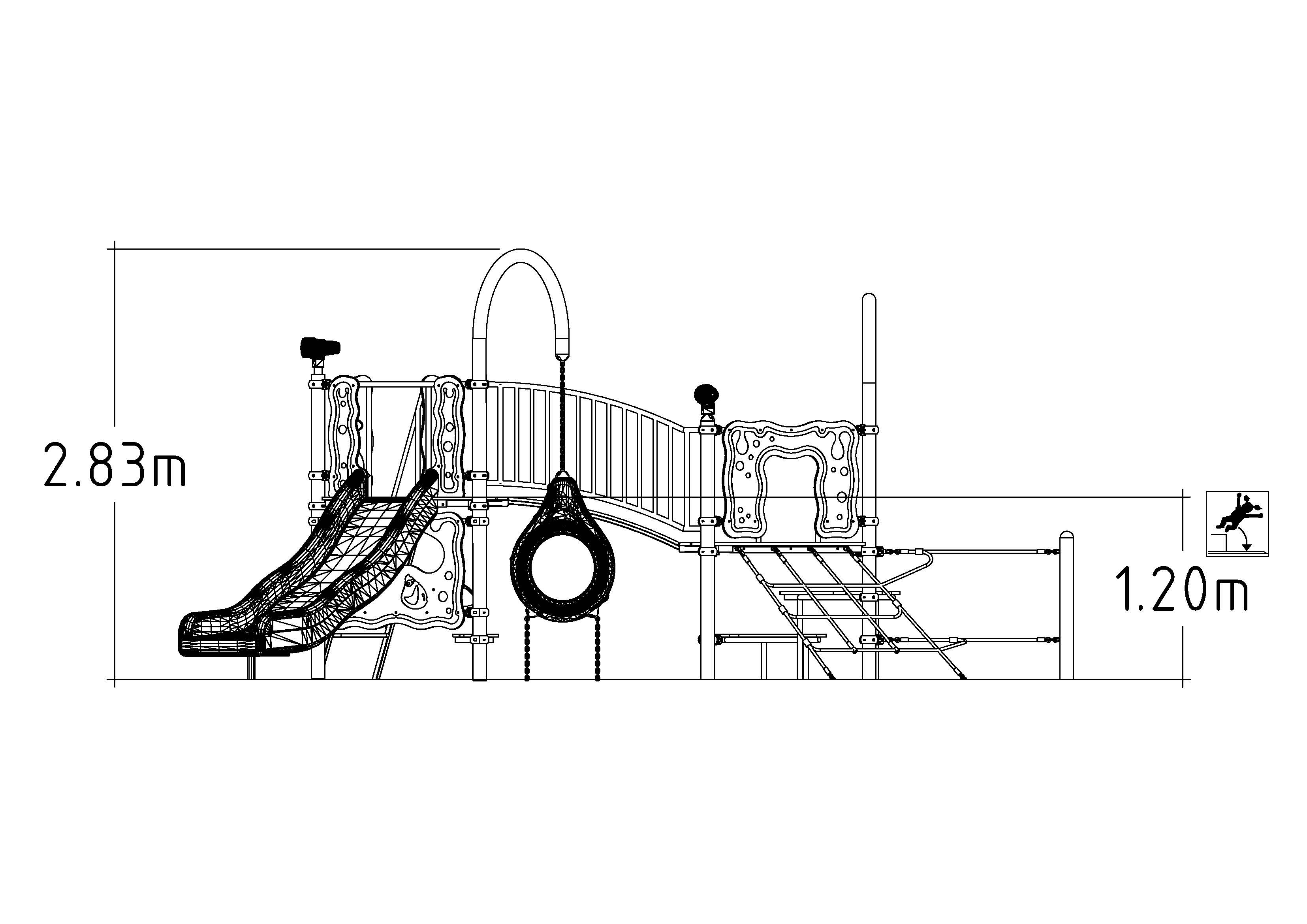 Structure multi-jeux Zingo Nau - Hags - Pour enfants de 3 à 5 ans - Dimensions et zone de sécurité incluses_2