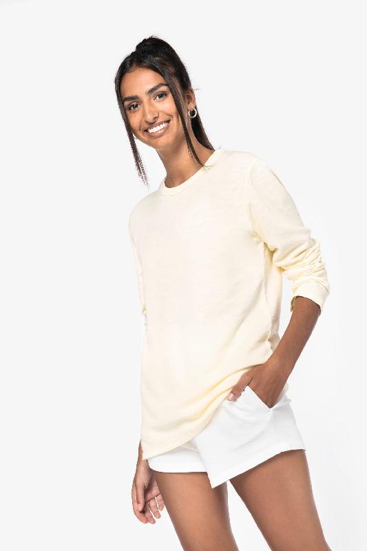 Sweat-shirt écoresponsable unisexe à col rond délavé - Light French Terry - Réf: NS418_2