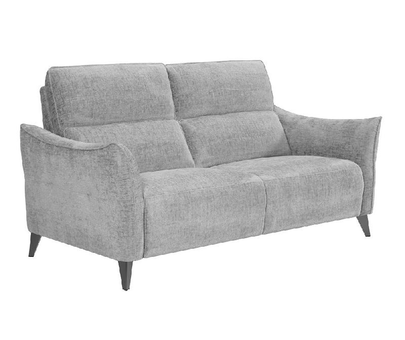 Canapé 2 places RELAX électrique ATTITUDE - Têtière réglable 10 crans - Tissu chenillé gris argent_2