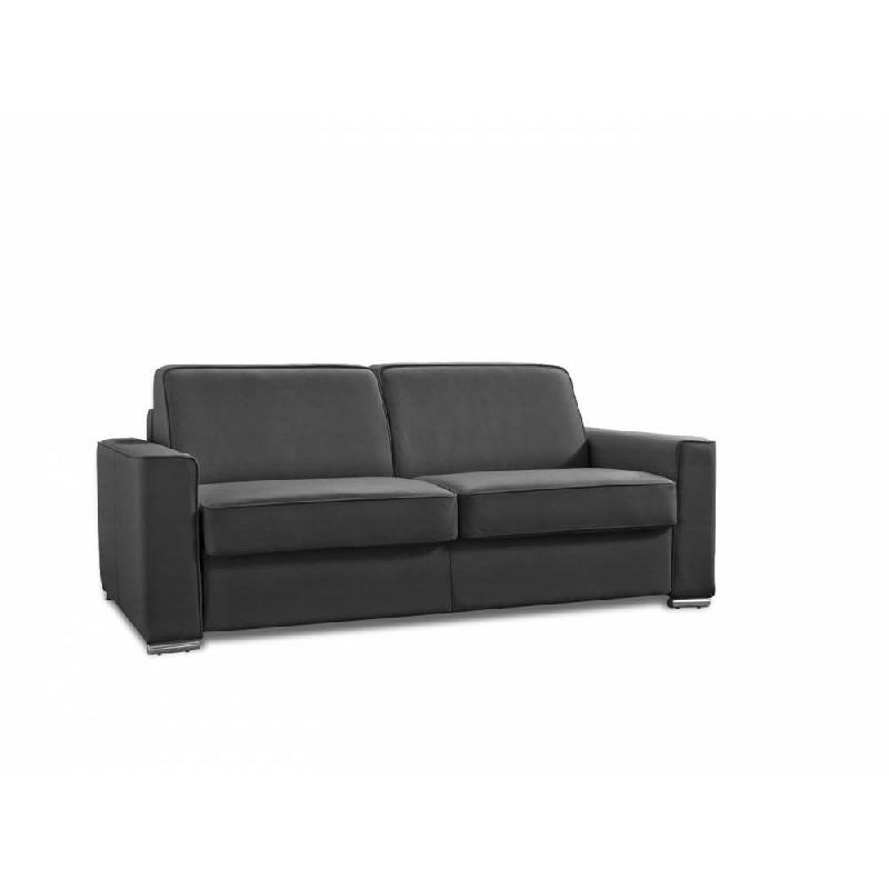 Canapé convertible PREMIUM 160 cm - Sommier à lattes RENATONISI - Matelas BULTEX - Microfibre gris graphite_2