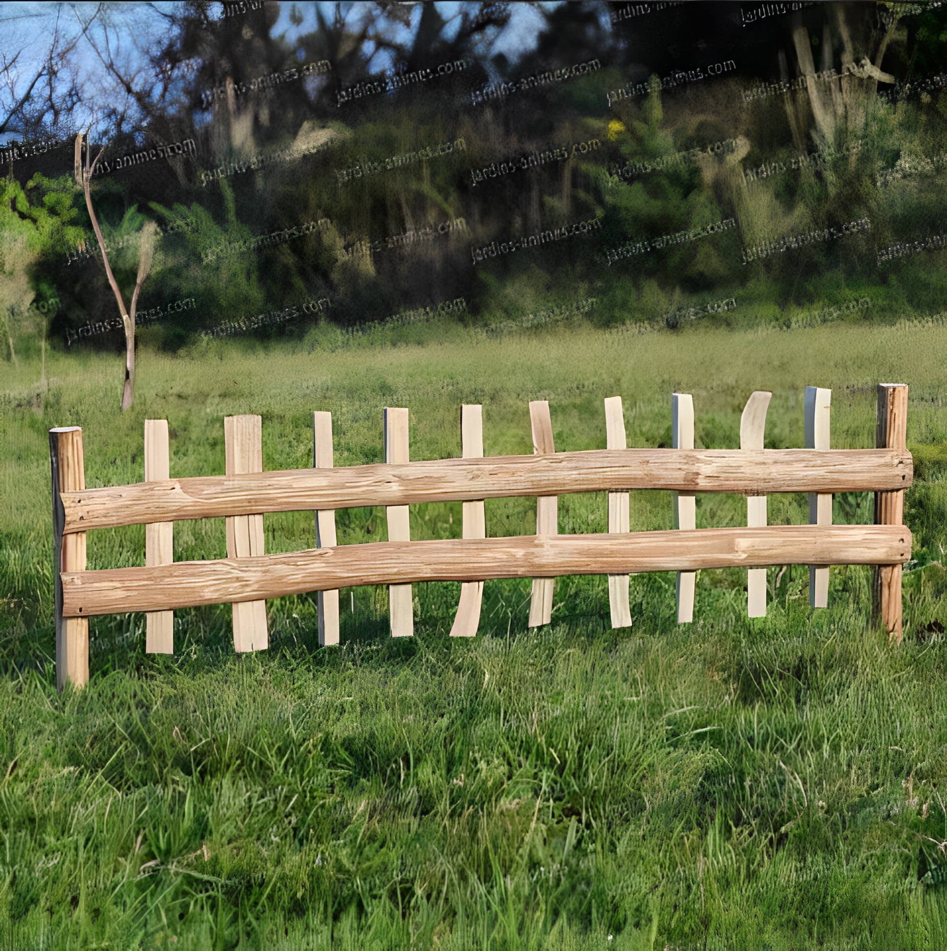 Clôture naturelle en bois pour protéger les plantations et potagers