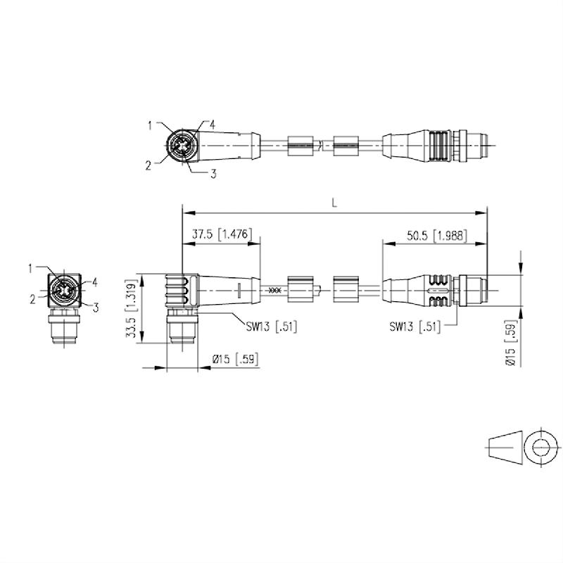 METZ CONNECT Câble Ethernet industriel M12, codage D, 1 m_2
