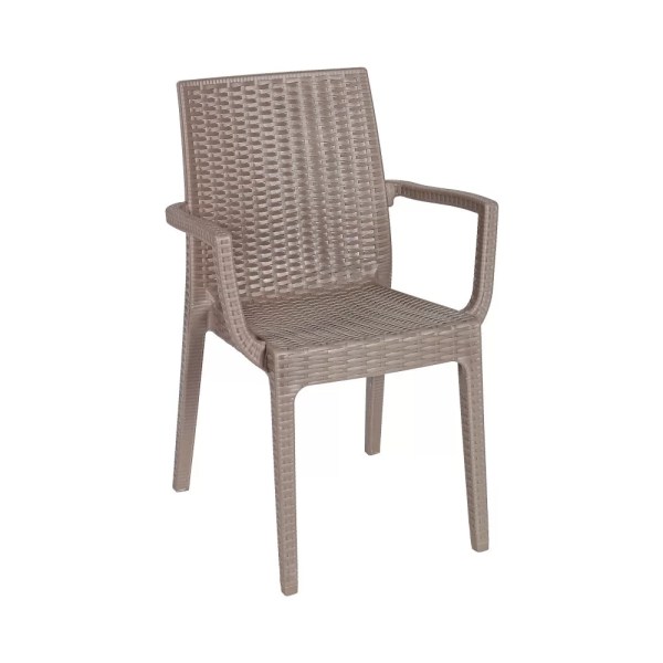 Fauteuil en résine tressée DAFNE - Stamp - Léger, empilable et résistant aux intempéries_2