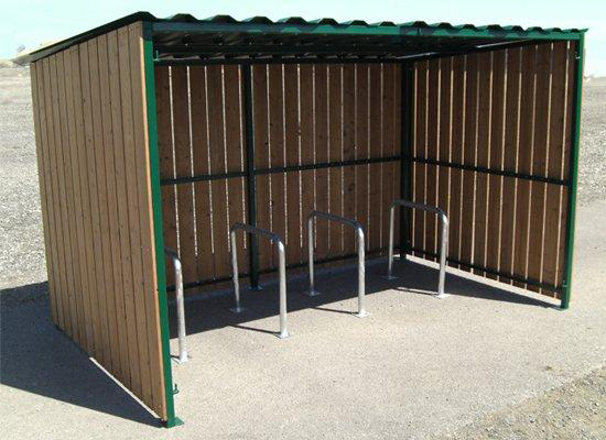 Abri vélo fermé bsc2 / structure en acier / bardage en bois et grillage métallique / pour 30 vélos_2