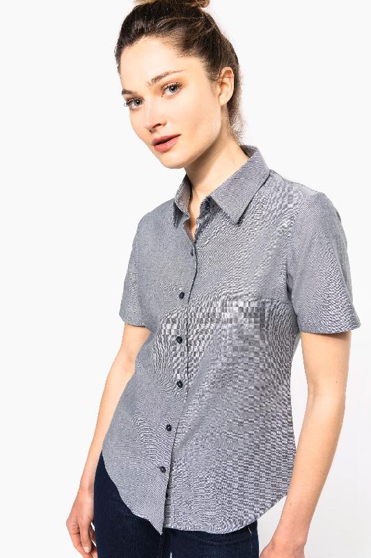 Chemise Oxford manches courtes femme - Kariban - Réf: K536 - 70% coton, coupe cintrée, entretien facile_2