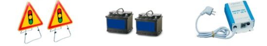 Feux de chantier tricolores rabattables et empilables version smart