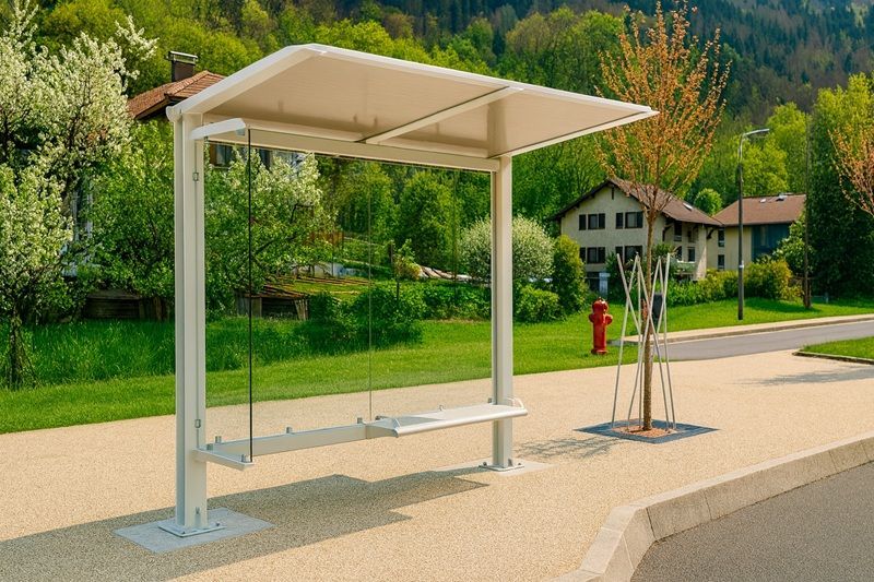 Abri bus vitré haut de gamme pour collectivités - H1 - 3.20 m_2