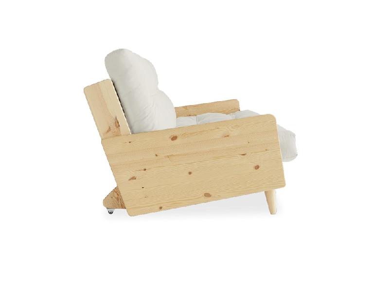 Canapé 3 places convertible Indie - Style scandinave - Futon écru 130x190 cm - Marque KARUP_2