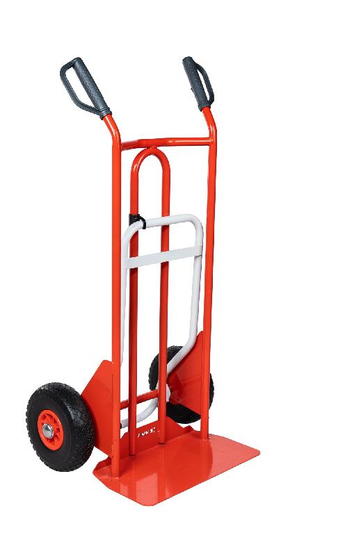 Diable à poignées à garde classique - 190258 – Bavette fixe + repliable - Roues caoutchouc_2