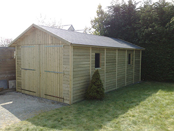 Garage simple bois / toit double pente_0