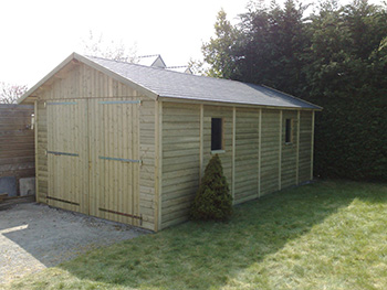 Garage simple en bois - toit double pente - Gamme Kiwi - différentes dimensions et configurations_0