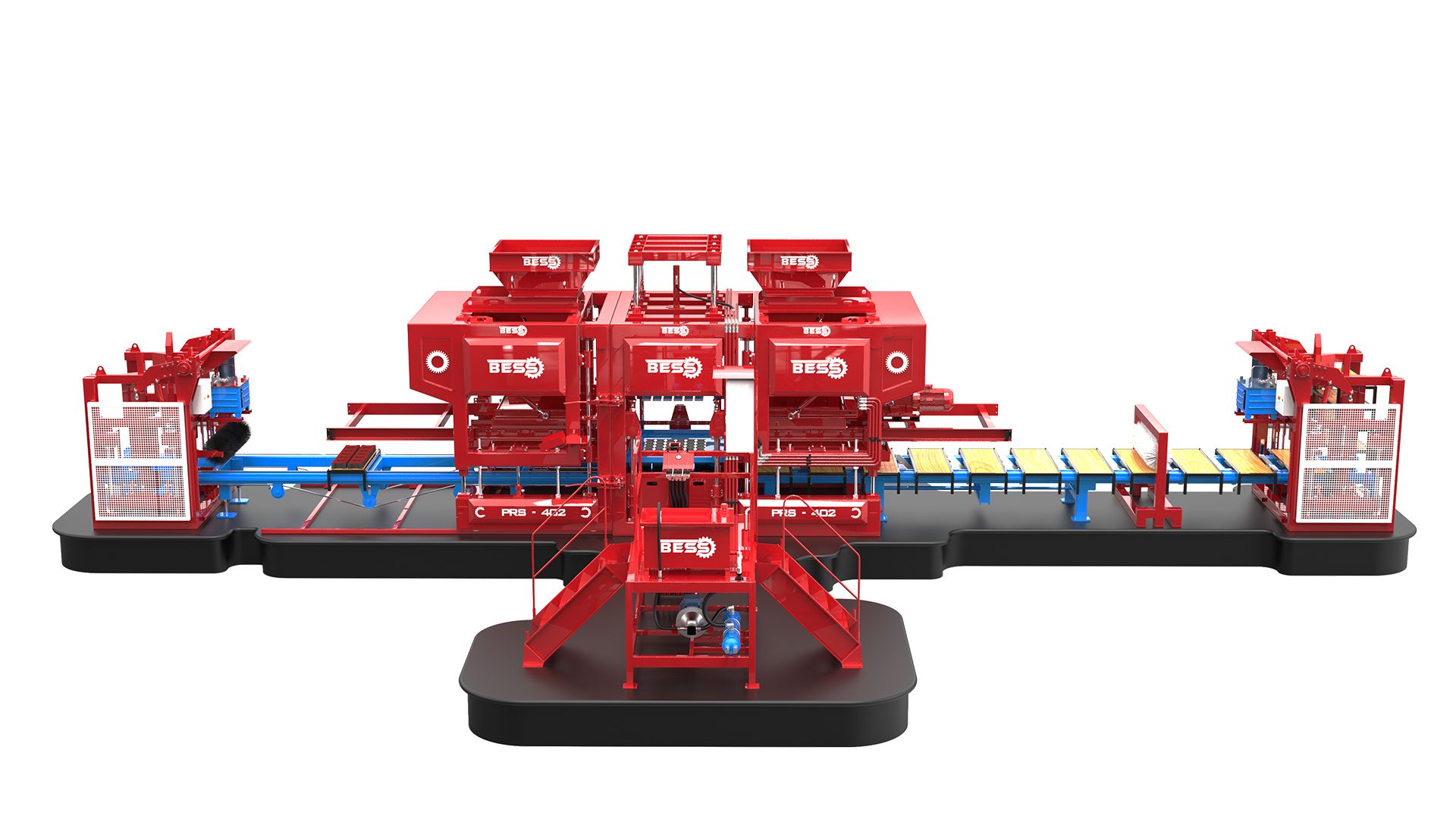 Machine à briquettes automatique PRS-402 - Capacité 300 m² de pavés en 8 heures - Production de briquettes, bordures et blocs creux_2