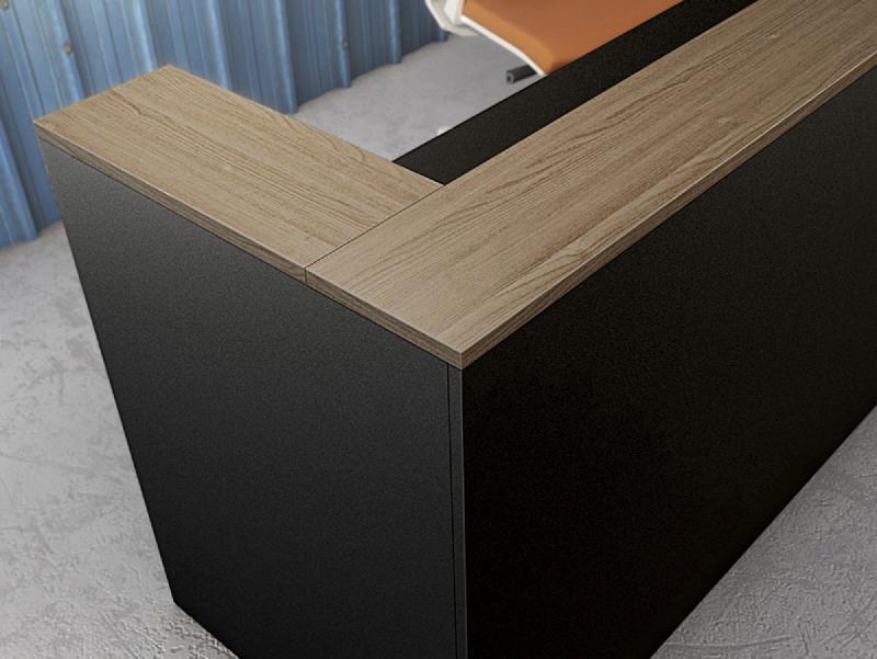 Banque d'accueil Delta First bicolore 1 personne - Mobel Linea - 164, Noir / acacia clair_3