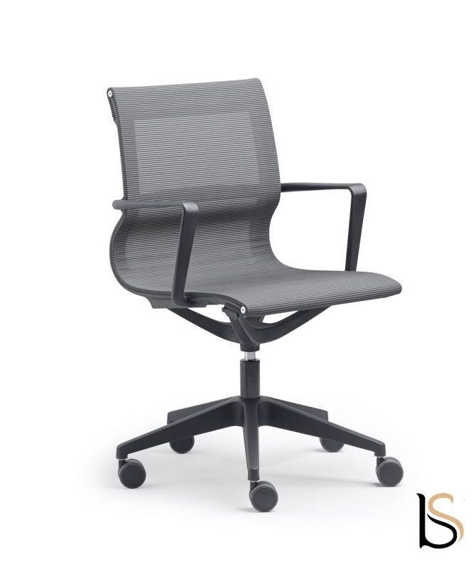 Fauteuil visiteur en résille Luma - Sokoa - Noir_2