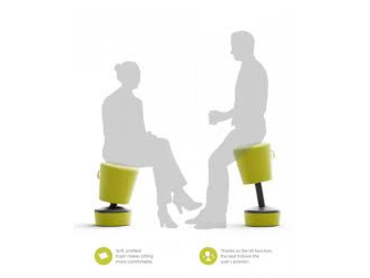 Tabouret haut flexible et contemporain - siège généreusement rembourré - MICKEY_2