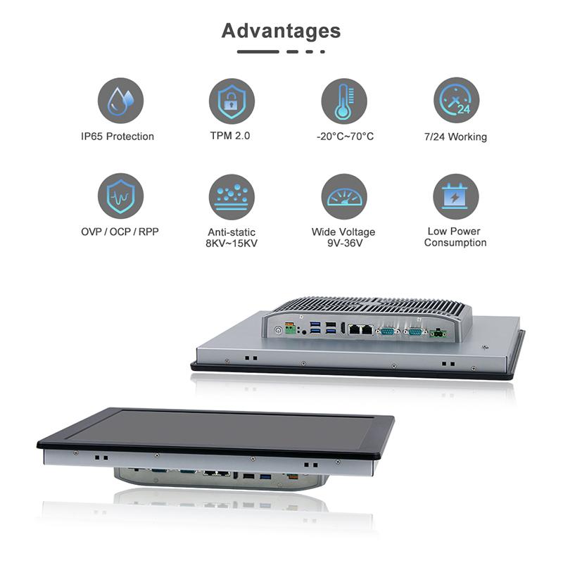 Panel PC industriel fanless 17 pouces SXGA - EVI-17SAR - Intel Core i3/i5/i7 - IP65 - Tactile résistif_2