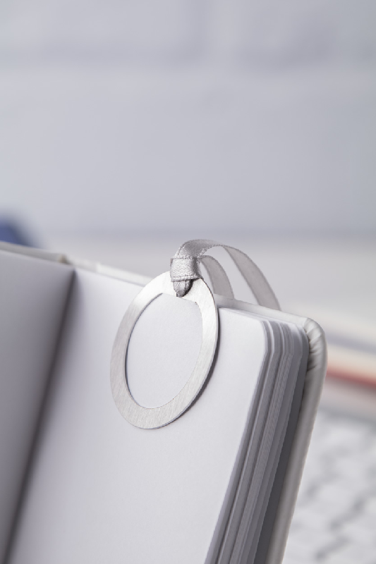 Marque-page en acier inoxydable avec ruban argenté - Carte de vœux sur mesure imprimée recto-verso_2