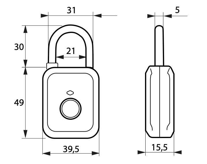 Cadenas électronique digital rouge - Capteur d'empreinte digitale - Rechargeable USB - THIRARD_2