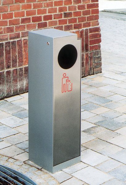 Cs111 - poubelle publique - mmcité 1 a.S. - corps en acier galvanisé, cendrier avec éteignoir à cigarettes, 32L, avec couvercle_2