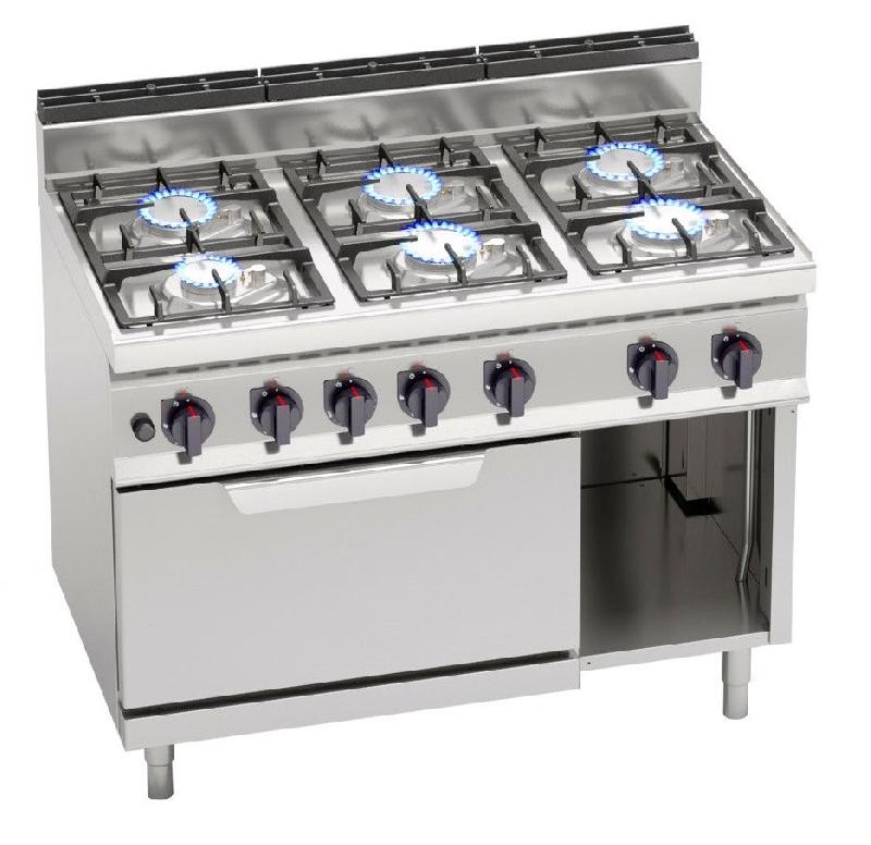 Fourneau à gaz professionnel 6 feux (33,5 kw) + four à gaz (7,8 kw)_2