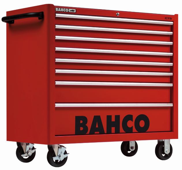 Servante classique C75 - 8 tiroirs, rouge, 986 x 501 x 1100 mm - Référence 1475KXL8RED_2