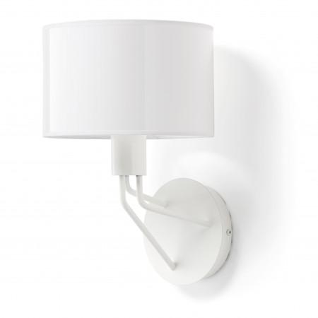 Applique murale DIAGONAL - abat-jour rond en acier - culot E27 - coloris blanc_2