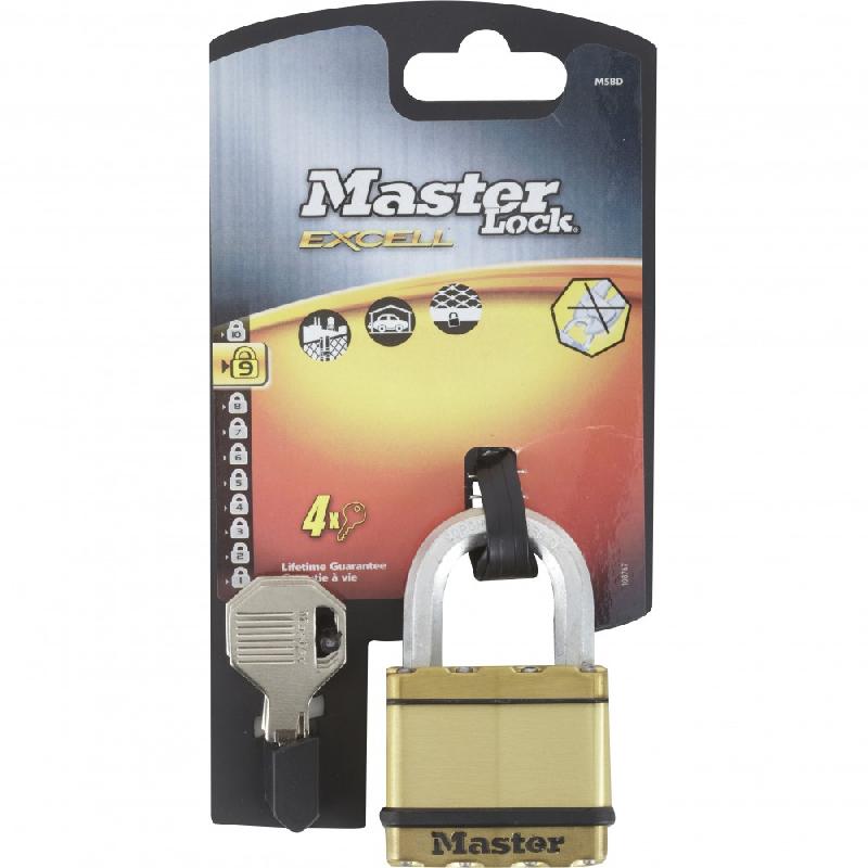 Cadenas à clé MASTER LOCK - acier laminé - anse endurcie - haut niveau de sécurité - garantie 75 ans_2