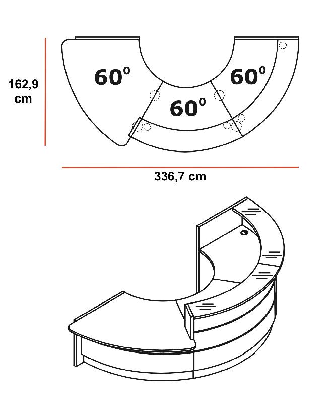 Comptoir d'accueil lumineux Valde - MDD - Blanc brillant, Gauche_2