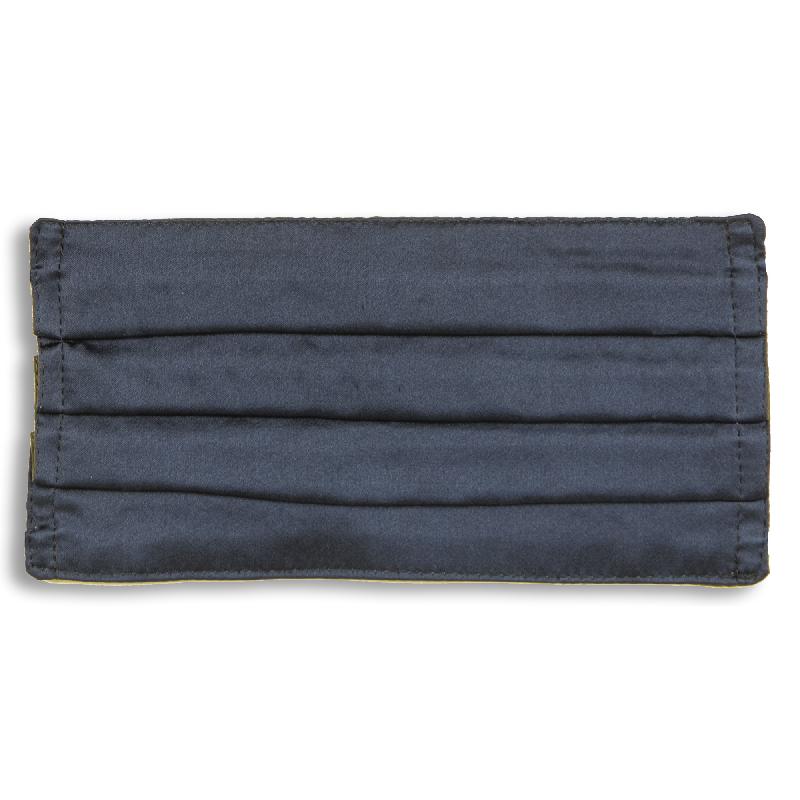 Masque lavable en satin de soie uni - bleu marine - 100% soie - 2 couches 3 plis - Réf 30271.01.1_2