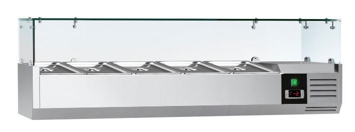 Saladette réfrigérée à poser 5 bacs gn 1/4 - vitrine à ingrédients de 120 cm_2