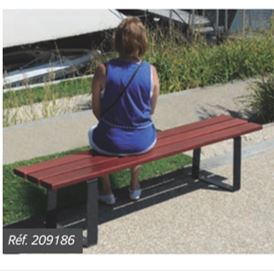 Banquette design épuré, robuste et confortable - RIGA - 1800 ou 2000 mm - Bois exotique, résineux ou plastique recyclé_2