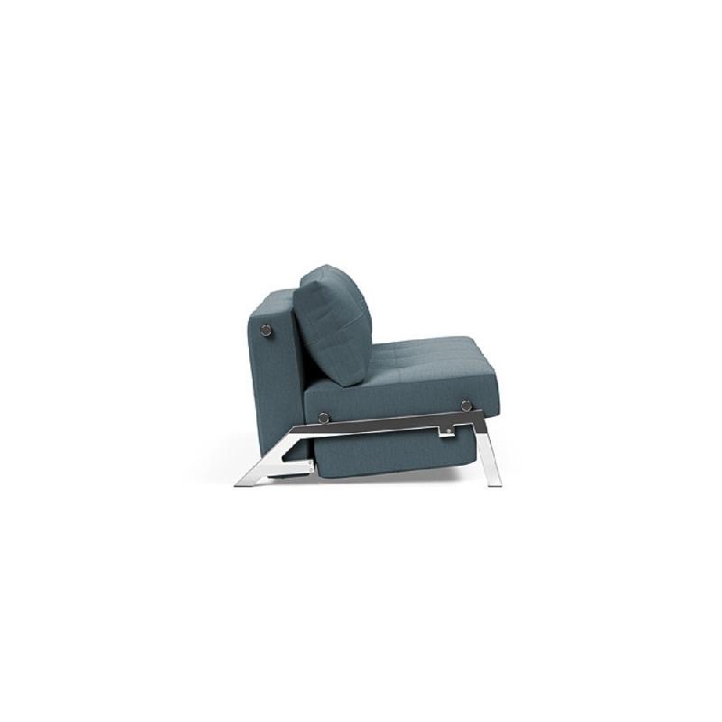 Innovation Living - Canapé design Cubed 02 Chrome convertible 200x140 cm - Tissu Vivus Dusty Blue_2