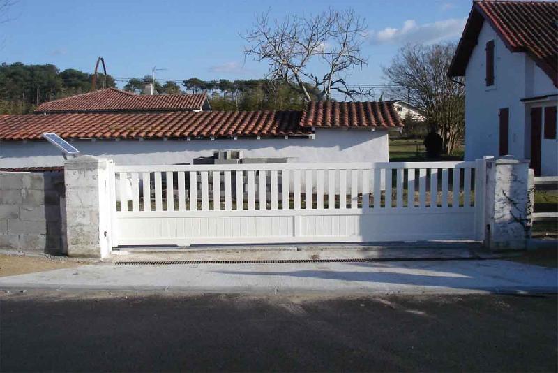 Portail coulissant semi barreaudé - 3250 / 1300_2