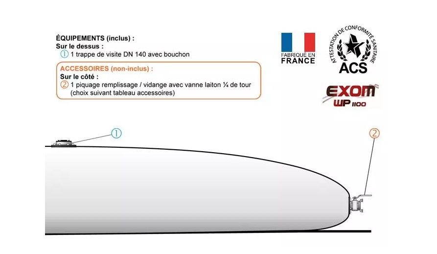 Citerne souple eau potable 25 m³ - Neatfx - Toile EXOM-WP 1100 g/m² avec ACS_2