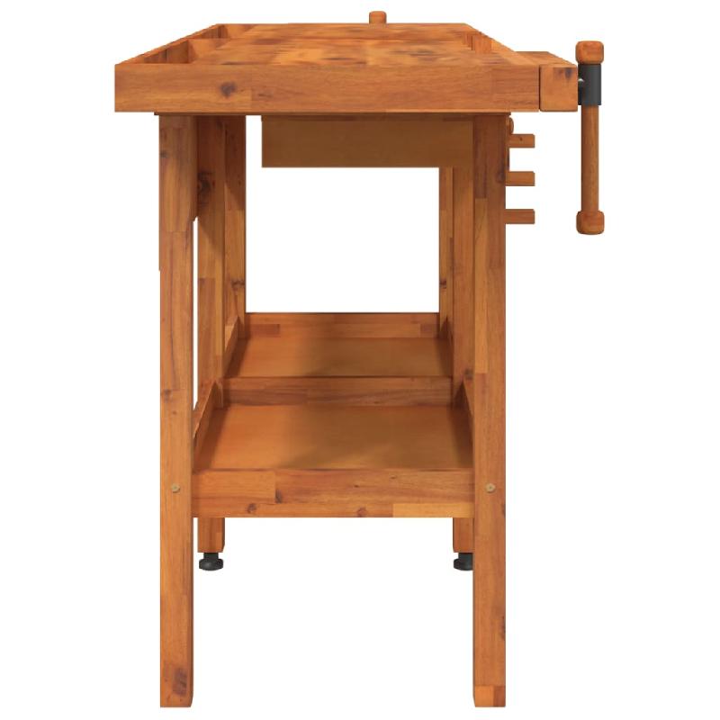 Vidaxl établi avec tiroirs et étaux 162x62x83 cm bois massif d'acacia 153323_2