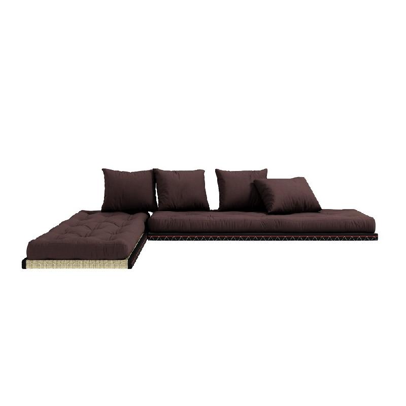 Banquette futon tatami CHICO marron - Couchage modulable 2 x 70 x 200 cm ou 140 x 200 cm - Marque KARUP_2