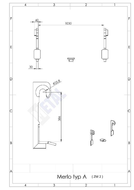 Fourches et godets d'occasion - Interface Merlo ZM2 / Attelage 3 points Cat. 2 avec crochets automatiques - Modèle NC - Référence V0277 - Année 2018_2