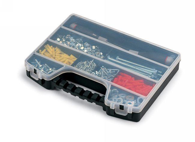 Malette plastique Terry Storage - Organisateur 9 compartiments, l.32.5 x h.5 x p.25 cm - Couvercle transparent et poignée ergonomique_2