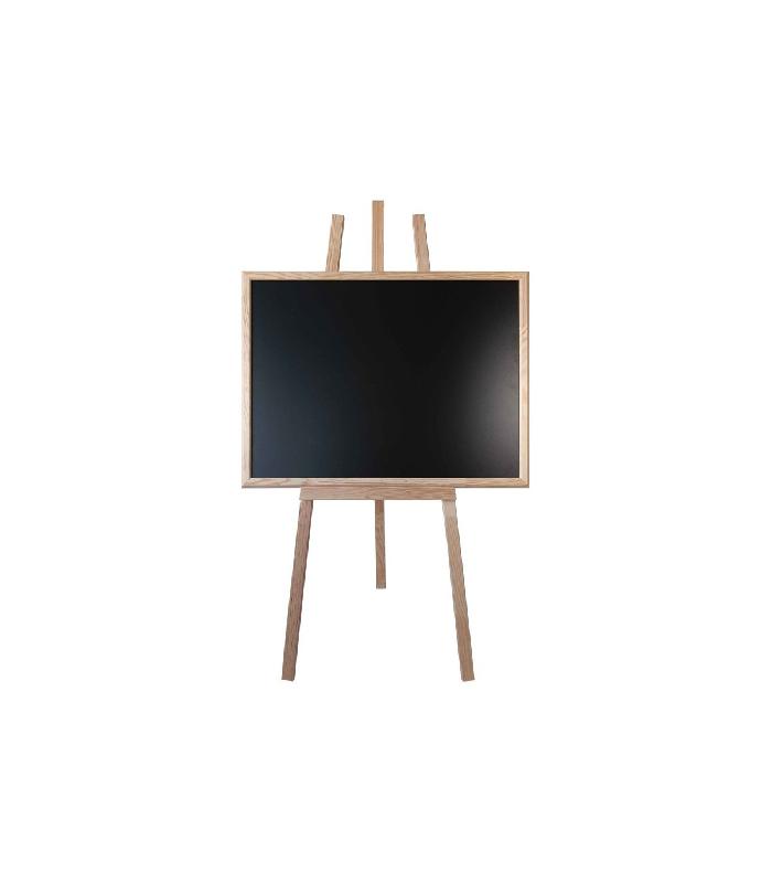 Chevalet trépied bois avec ardoise moulure brute - 86 x 66 cm - Référence : LSTF8BRUT+23BRUT_2