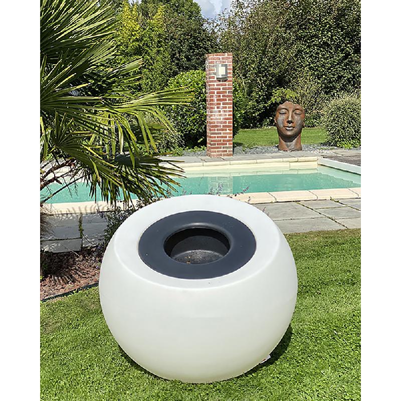 Pot de fleurs rond sphérique lumineux XXL Dolce Vita 300L - polyéthylène rotomoulé, design original, fabrication française_2