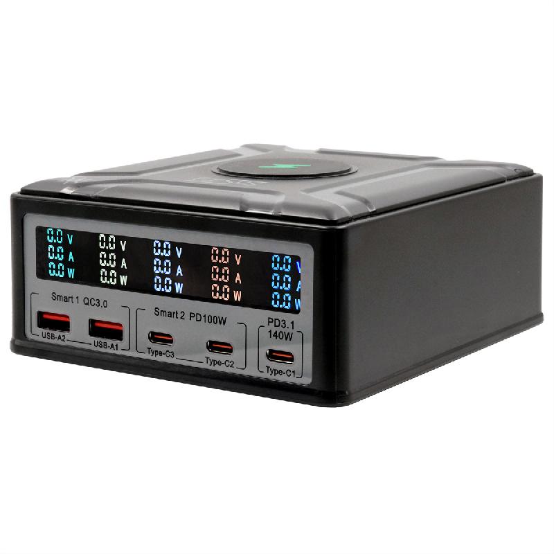 EXSYS EX-1107 Chargeur multiports High Power, QI 15W et USB-C PD à max. 260W_2