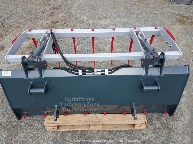 Fourche à fumier crocodile pour chargeur frontal - Sonarol CK SNR 1800 - 1800 mm de large, 2 vérins hydrauliques, adaptable mailleux_2