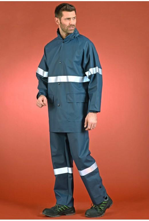 Veste de pluie multirisques ATEX - Réf. Vdz2prpfra* - Ignifugée et antistatique avec bandes rétroréfléchissantes_2