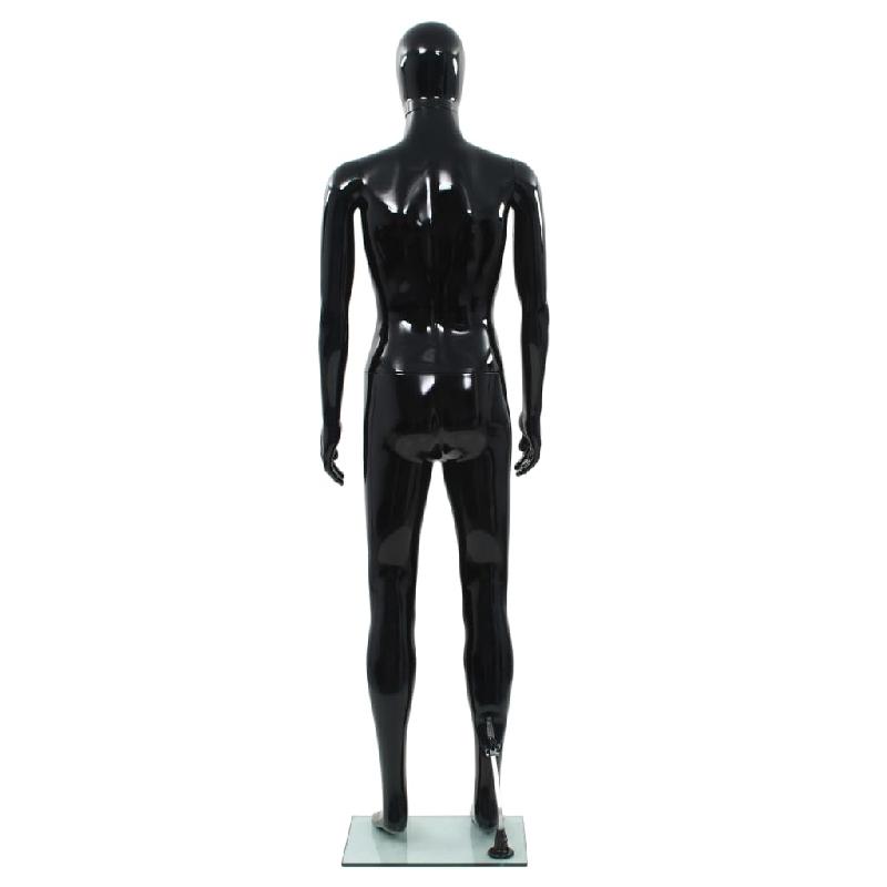 Vidaxl mannequin homme corps complet base verre noir brillant 185 cm 142927_2