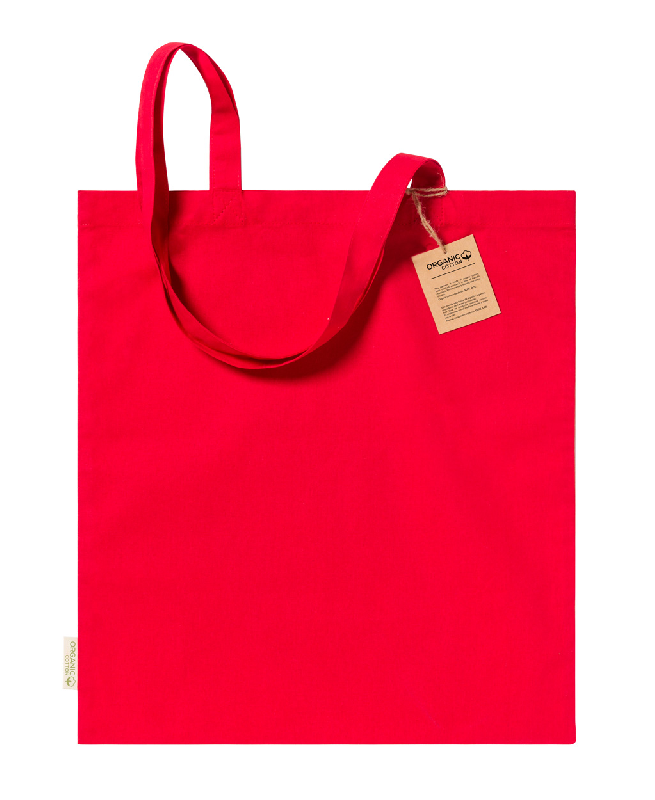 Tote bag en coton biologique - longues poignées - 100% coton biologique 140 g/m² - couleur rouge_2