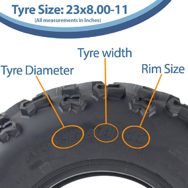 23x8.00-11 Quad ATV Tyres 6ply E-Marked Road Legal Tubeless 205/75-11 (Set of 2)_2