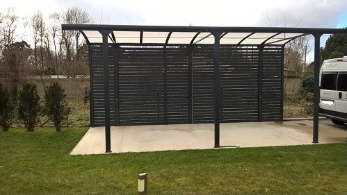 Abri camping car ouvert / structure en aluminium / toiture arrondie en plastique_2